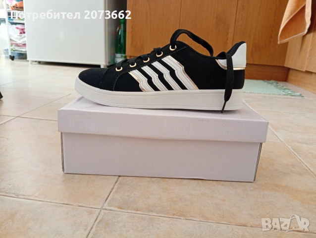 Дамски кецове 38 номер черни и бежово 