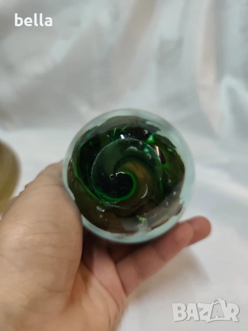 Стъклено преспапие „Ябълка“-Муранско стъкло, снимка 6 - Антикварни и старинни предмети - 53836167