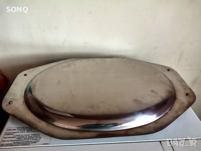 Страхотен Голям Позлатен Поднос 24К, снимка 6 - Прибори за хранене, готвене и сервиране - 53600134