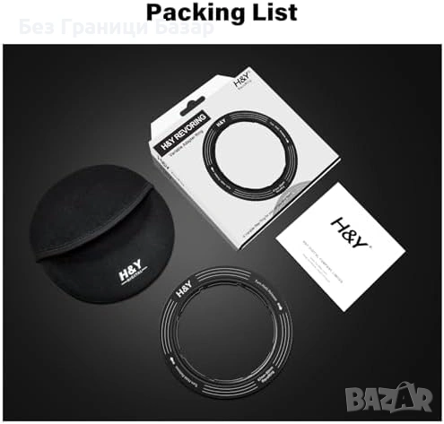 Нов Регулируем адаптерен пръстен H&Y RevoRing 37-49мм 52мм за фотоапарат, снимка 8 - Обективи и филтри - 53835710