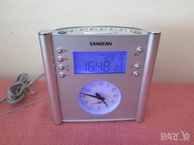 Sangean RCR-1 AM/FM Atomic Clock Digital Analog Clock Radio, снимка 12 - Радиокасетофони, транзистори - 46901647