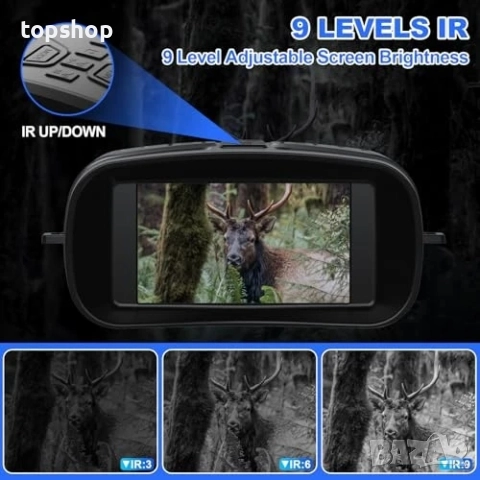 Чисто нов бинокъл за нощно виждане с инфрачервен 3" HD 5K дисплей, акумулаторен термобинокъл..., снимка 3 - Гедорета - 51637847