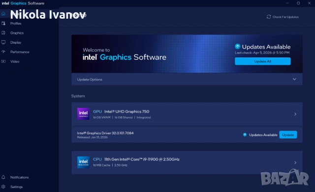 Intel Core i9 11900 8x5.20Ghz | 8 ядра | 16 нишки | Socket LGA 1200 | TDP 65W | UHD Graphics 750