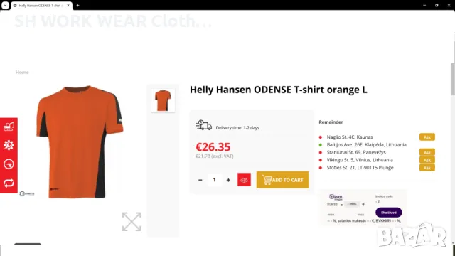 HELLY HANSEN ODENSE Work T-Shirt Orange размер M работна тениска W4-328, снимка 2 - Тениски - 48483675