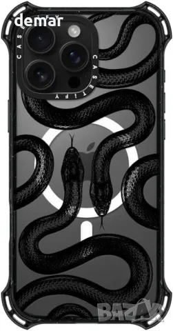 Калъф CASETiFY Bounce за iPhone 16 Pro Max - Black Kingsnake, снимка 2 - Калъфи, кейсове - 48195492