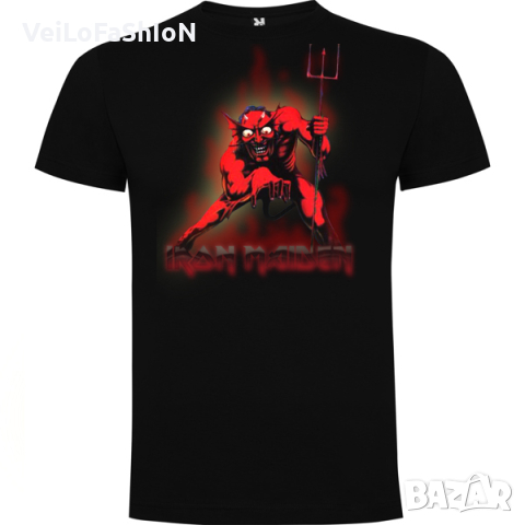 Нова мъжка тениска на музикалната група IRON MAIDEN с Демон, снимка 1 - Тениски - 44989739