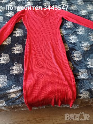 Червена дълга рокля, снимка 2 - Рокли - 45239233