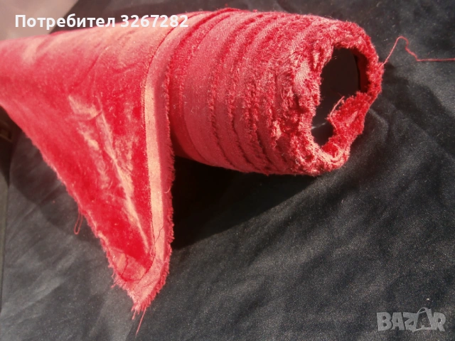 Плюш.Червен,Покривка,Парадна,Соц., снимка 8 - Антикварни и старинни предмети - 53238039
