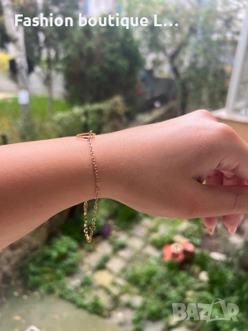 Златиста гривна със сърце ❤️, снимка 5 - Гривни - 52377975