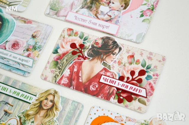 Магнити за осми март-100% ръчна изработка и дизайн