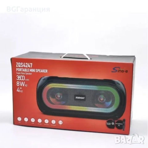 Преносима Bluetooth колонка с 2 микрофона в ново състояние, снимка 8 - Тонколони - 52020994