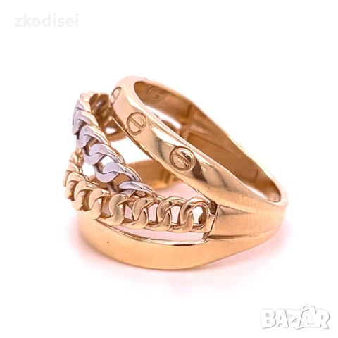 Златен дамски пръстен Cartier 6,06гр. размер:60 14кр. проба:585 модел:37050-1, снимка 2 - Пръстени - 53347035