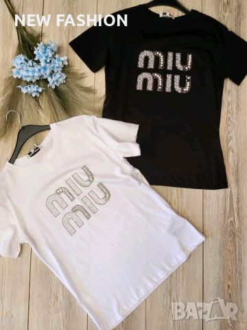 Дамски Памучни Тениски MIU MIU , снимка 1 - Тениски - 46323934