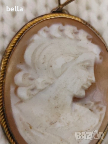 Сребърен стар медальон-камея -сребро с позлата,маркировка 800 проба., снимка 4 - Антикварни и старинни предмети - 54162963