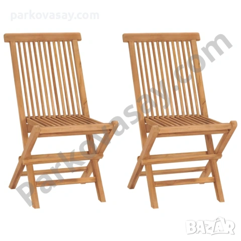 Сгъваеми градински столове тиково дърво масив