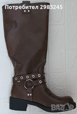 Дамски тъмнокафяви ботуши, снимка 5 - Дамски ботуши - 52796903