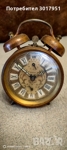 Стар механичен германски часовник-будилник, снимка 4 - Антикварни и старинни предмети - 53806898