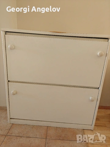 Бял шкаф за обувки (Двуредов)