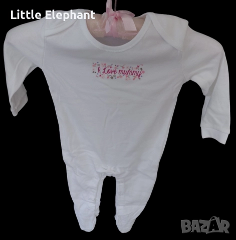 Цяла пижамка ромпърче за 18-24 мес момиченце "I love mummy",колекция"Love",Англия/нова