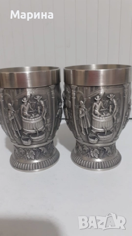 Комплект за вино от калай Antik*Vintage #114, снимка 14 - Антикварни и старинни предмети - 52419973