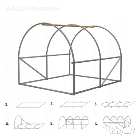 Здрава конструкция за оранжерия - поцинковани тръби и лесен монтаж, снимка 9 - Оранжерии - 53735299