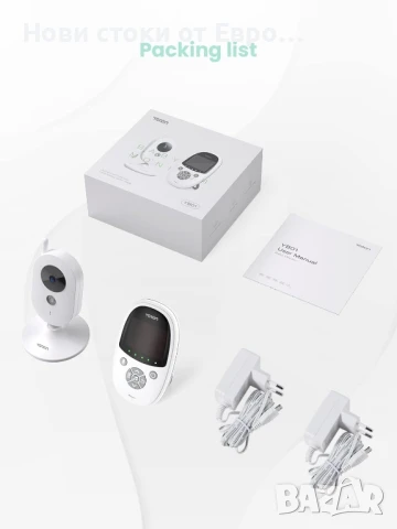 YOTON YB01 2.4-инчов преносим бебефон с камера и аудио, автоматично нощно виждане, снимка 3 - Бебефони - 51000506