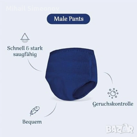 Мъжки слипове Amazon Basic Care Plus Medium - 4 пакета от 7, 28 слипове - сини, снимка 2 - Други - 53289580