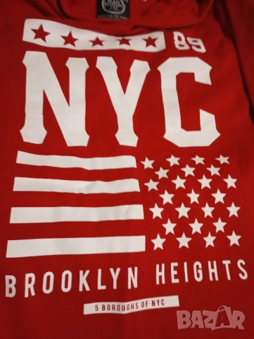 Skate Nation Red Hoodie "NYC BROOKLYN HEIGHTS" Size S/M, снимка 3 - Спортни дрехи, екипи - 52234448