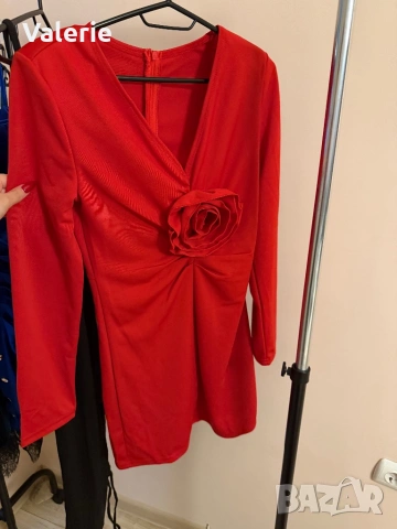 Дамска червена коктейлна рокля 