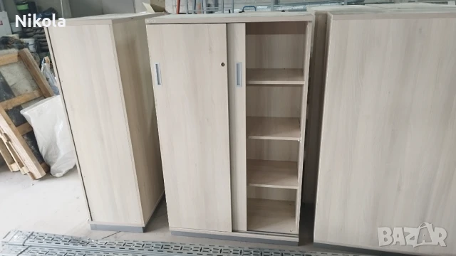 Двукрил гардероб с плъзгащи се врати и заключване - офис шкаф 90/150/46, снимка 9 - Шкафове и рафтове - 51280123