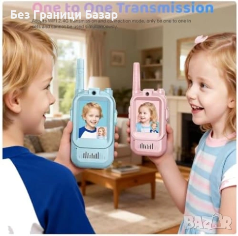 Ново Детско видео уоки-токи с гласов ефект, 300 м обхват, 2 броя комплект, снимка 5 - Други - 53279942