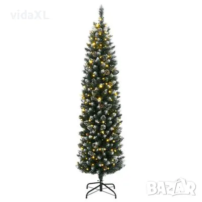 vidaXL Изкуствена тънка коледна елха, 150 LED, 120 см(SKU:3315778), снимка 4 - Други - 48249055