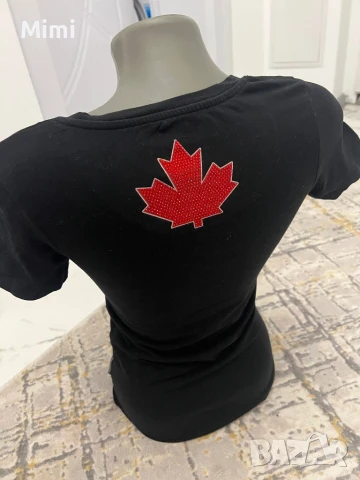 DSQUARED2 Тениска с камъни XS/S, снимка 4 - Тениски - 50450522