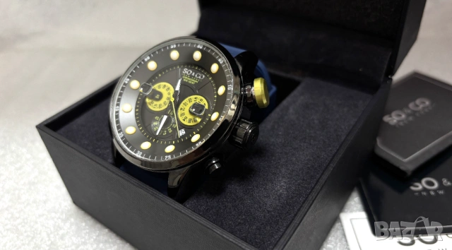 Перфектен! Мъжки Часовник SO&CO New York Хронограф, снимка 4 - Мъжки - 53604686