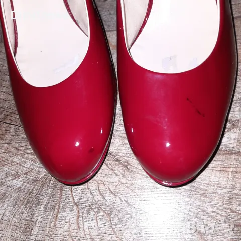 н.39,5/uk6 1/2 Högl women´s elegant pumps with leather sole - red, снимка 6 - Дамски елегантни обувки - 47160933