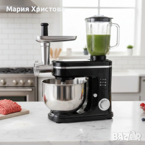 Кухненски робот Michelino 3в1: Планетарен миксер, блендер и месомелачка за лесно и бързо готвене