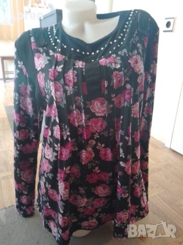 Дамска блуза на цветя, снимка 2 - Блузи с дълъг ръкав и пуловери - 45380533