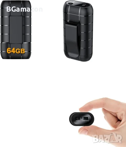 НОВ, ТЕСТВАН STTWUNAKE 64GB мини диктофон с гласово активиране, цифров аудио рекордер..., снимка 1