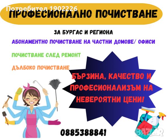 Професионално почистване, снимка 1 - Почистване на домове - 46783256