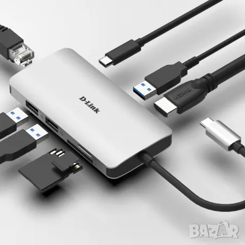 DUB-M810 8-in-1 USB-C Hub with HDMI/Ethernet/Card Reader/Power Delivery, снимка 4 - Геймърски - 50009765