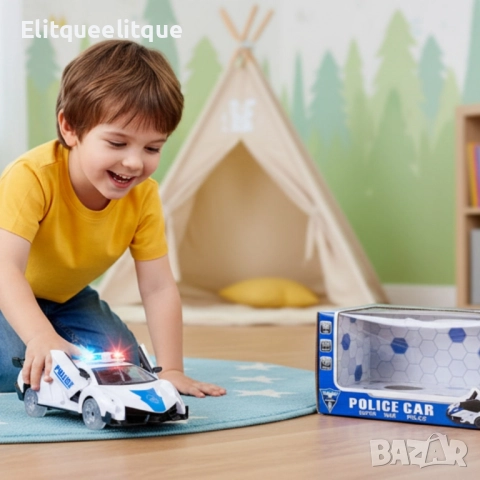 Полицейска кола със светлини и звук POLICE CAR, снимка 8 - Коли, камиони, мотори, писти - 52228486