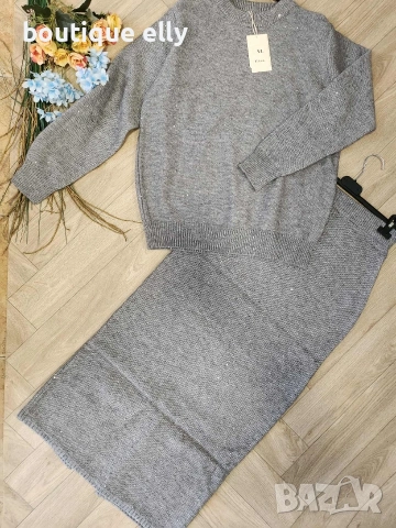 комплект блуза и пола- сиво и черно, снимка 5 - Комплекти - 52692889