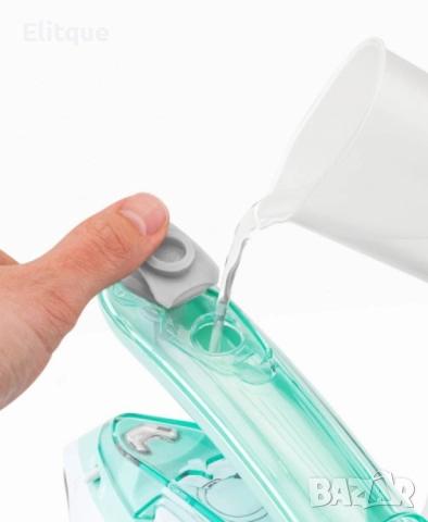 Туристическа ютия Voltz, 1500W Max, Керамична плоча, Паров удар, Сгъваема дръжка, Бял/зелен, снимка 4 - Друга електроника - 52786874