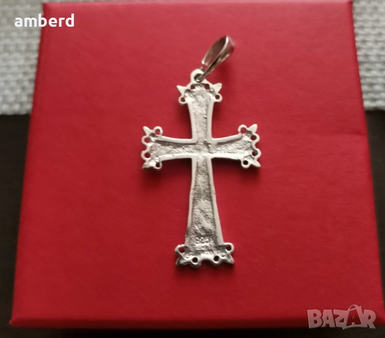 Сребърен кръст - модел С005, снимка 4 - Колиета, медальони, синджири - 52113993