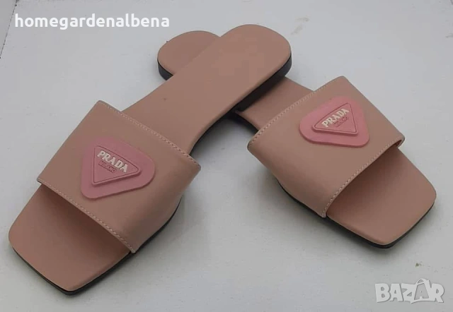 Дамски чехли с гумена апликация — розови, черни, бели — номера 36-40