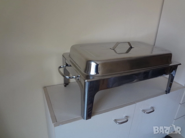 Голяма иноксова тава с капак и стойка, снимка 4 - Съдове за готвене - 52793764