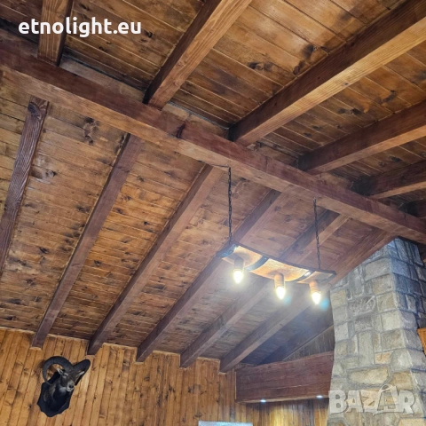 Полилеи от автентични реставрирани бъчви с ръчно изработени дървени чашки, снимка 12 - Полилеи - 52771082