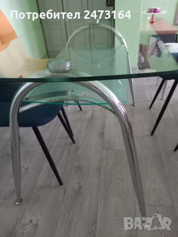 Стъклена трапезна маса , снимка 5 - Столове - 53809544