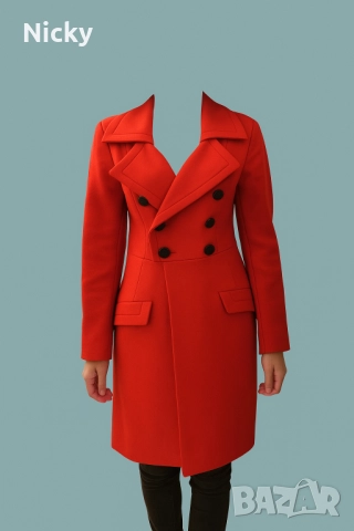 Червено зимно палто р-р S, LuxyLu 160 лв. , снимка 4 - Палта, манта - 52516913