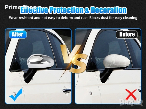 Хромирани капаци за странични огледала за Fiat 500 (2007-2023) – 2 бр., снимка 10 - Части - 53776272